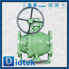 บอลวาล์วแยกส่วน Trunnion หน้าแปลน WCB พร้อมกระปุกเกียร์