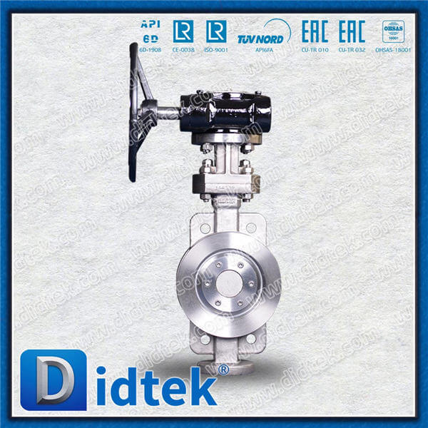 Triple Offset Wafer Butterfly Valve DN125 CF8M เกียร์