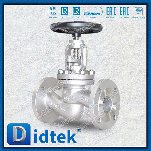 Din Globe Valve-DN50 1.4408 หน้าแปลนมือล้อมือ