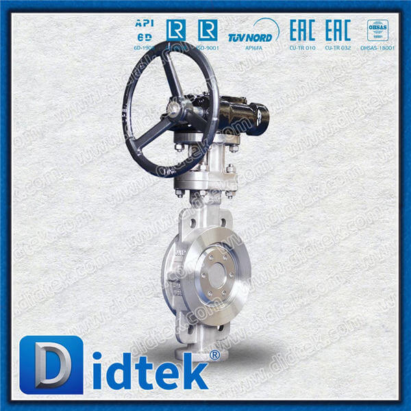 Triple Offset Wafer Butterfly Valve DN125 CF8M เกียร์