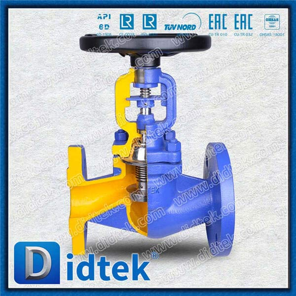 Din Bellow Globe Valve-DN50 1.0619 หน้าแปลนล้อมือ