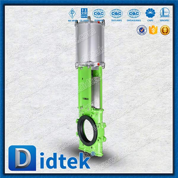 Slurry Knife Gate Valve ร่างกายแคบด้วยกระบอกสูบสองตัว