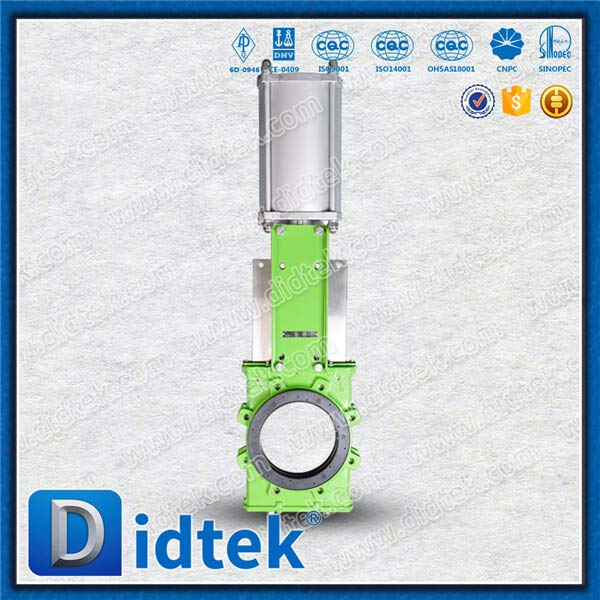 Slurry Knife Gate Valve ร่างกายแคบด้วยกระบอกสูบสองตัว