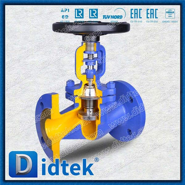 Din Bellow Globe Valve-DN50 1.0619 หน้าแปลนล้อมือ