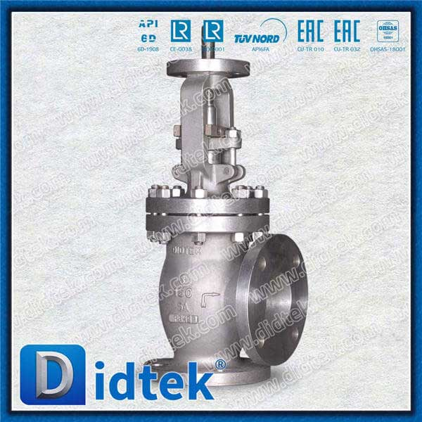 5A วัสดุ F53+PTFE โกลบวาล์วมุมที่นั่งพร้อมการตรวจสอบ X-RAY และการเจาะทะลุ