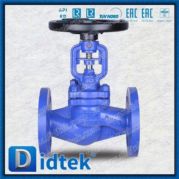Din Bellow Globe Valve-DN50 1.0619 หน้าแปลนล้อมือ