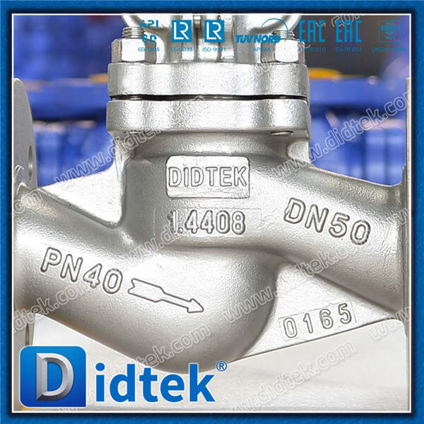 Din Globe Valve-DN50 1.4408 หน้าแปลนมือล้อมือ