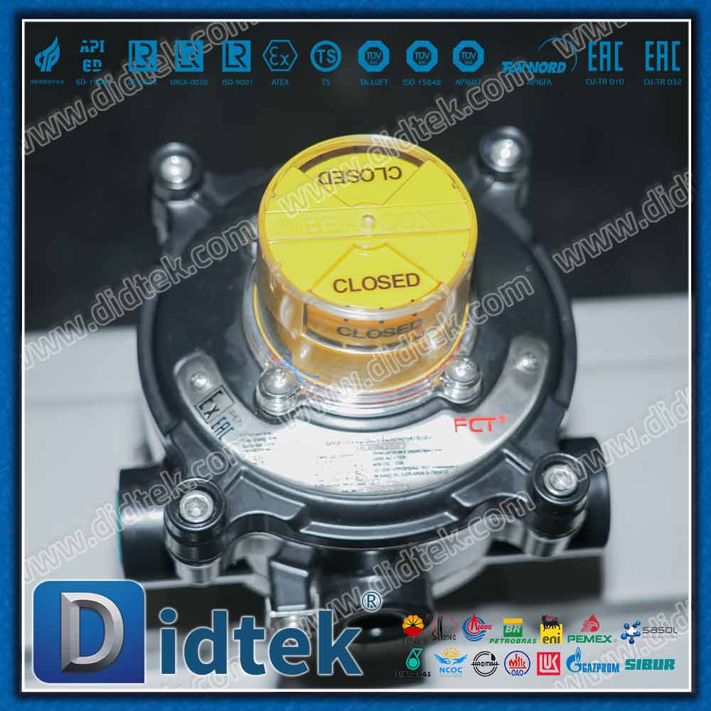 LF2 เหล็กกล้าคาร์บอนอุณหภูมิต่ำนิวเมติกบอลวาล์ว Trunnion แบบเต็มพอร์ต