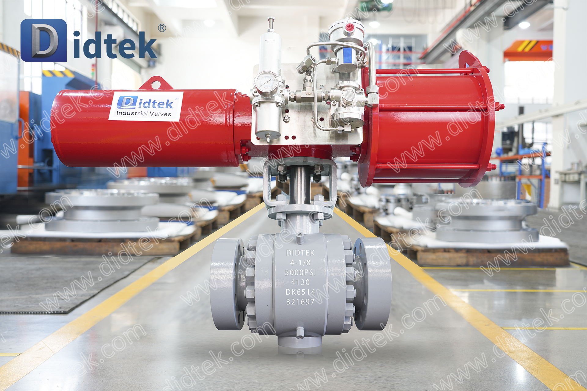 Didtek 4130 Flange FC แอคชูเอเตอร์แบบนิวแมติกเดี่ยว API6A บอลวาล์วเหล็กหลอม