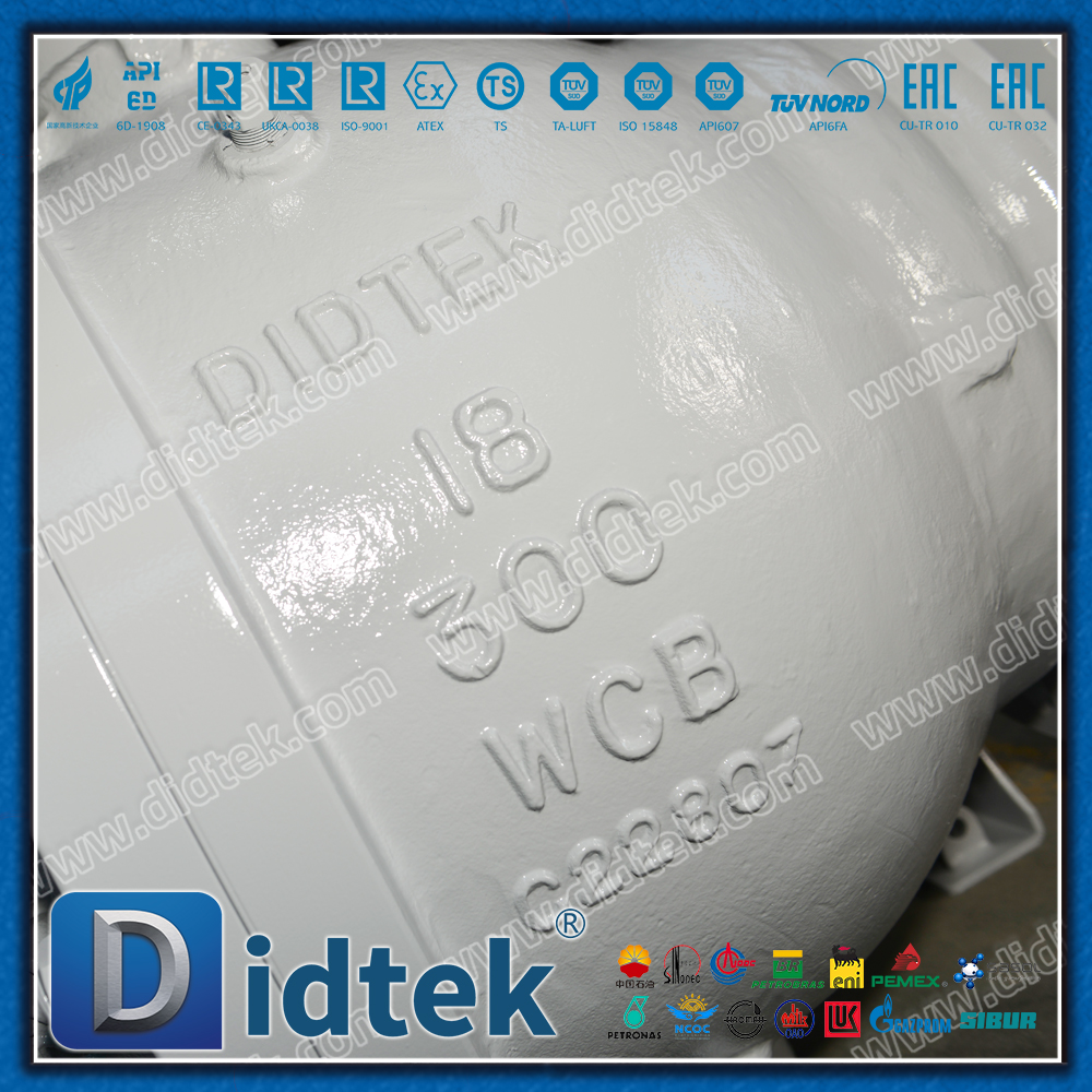 บอลวาล์ว Trunnion เหล็กหล่อสองชิ้นขนาด 18 นิ้ว