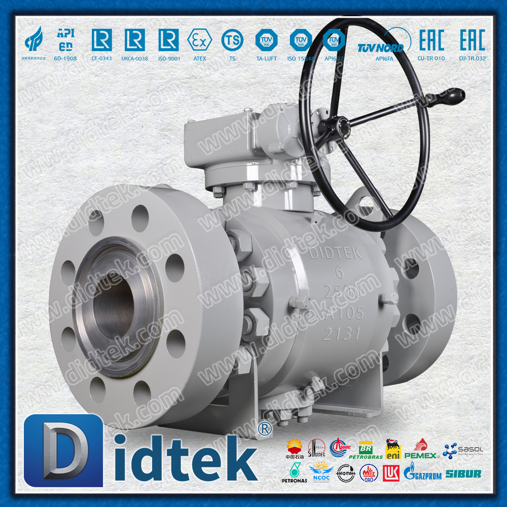Didtek Flange 6 นิ้ว 2500LB บอลวาล์ว Trunnion DBB ปลอมแปลง