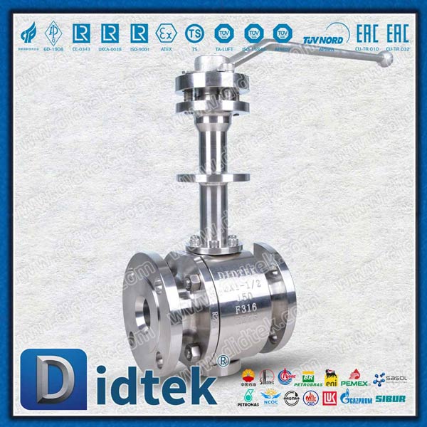 LNG Cryogenic Stainless Steel Extended Stem Trunnion Ball Valve