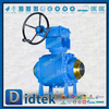 Gearbox Butt เชื่อม DN150 3PCS Metal Trunnion Ball Valve