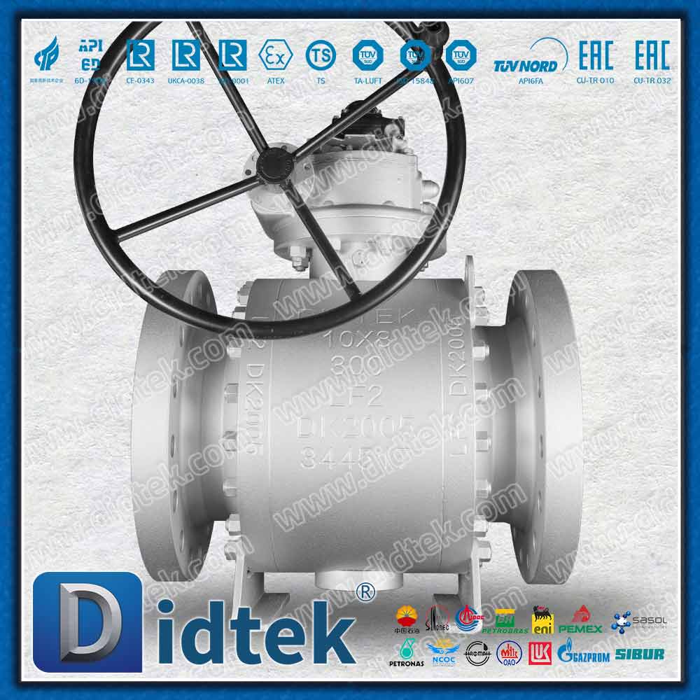 Elgiloy บอลวาล์ว Trunnion ซีลปาก PTFE ที่เติมพลังด้วยสปริง 