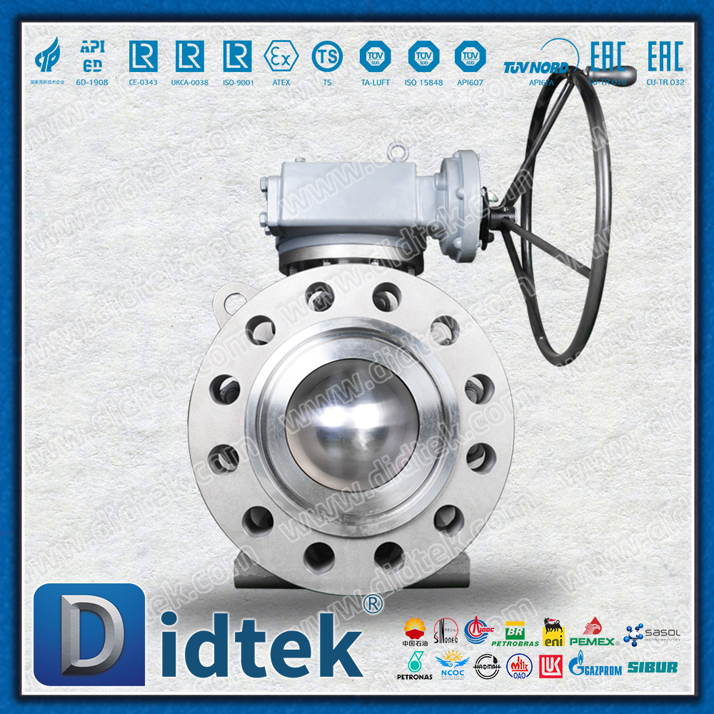  Didtek Flange Full Bore แรงดันสูงฟอร์จเหล็ก A105 Trunnion Mounted Ball Valve 