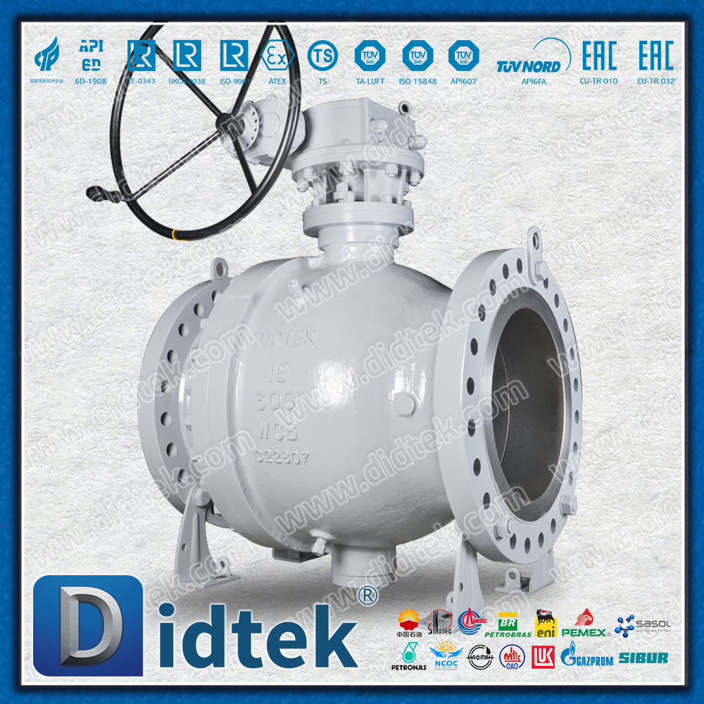 บอลวาล์ว Trunnion เหล็กหล่อสองชิ้นขนาด 18 นิ้ว