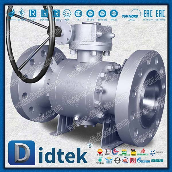เหล็กหลอมลดกระบอกสูบ Trunnion บอลวาล์ว 3 ชิ้น