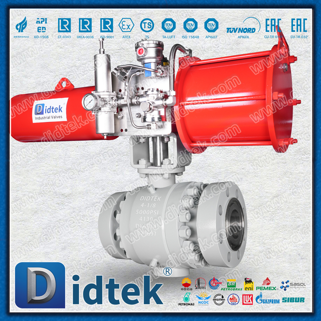 Didtek 4130 Flange FC แอคชูเอเตอร์แบบนิวแมติกเดี่ยว API6A บอลวาล์วเหล็กหลอม
