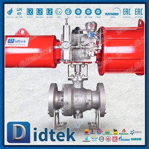 Didtek CF8M บอลวาล์วนิวแมติกหน้าแปลนเจาะเต็ม