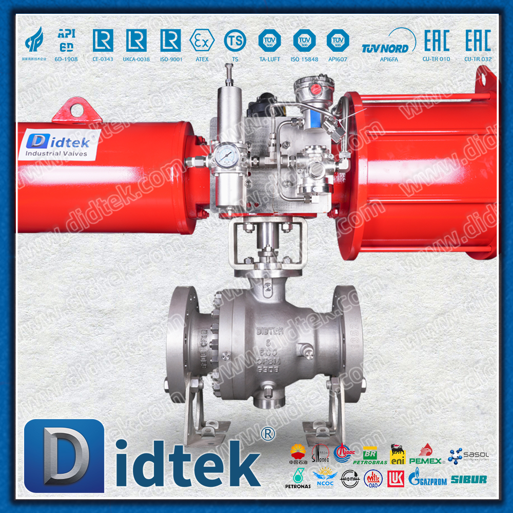 Didtek CF8M บอลวาล์วนิวแมติกหน้าแปลนเจาะเต็ม