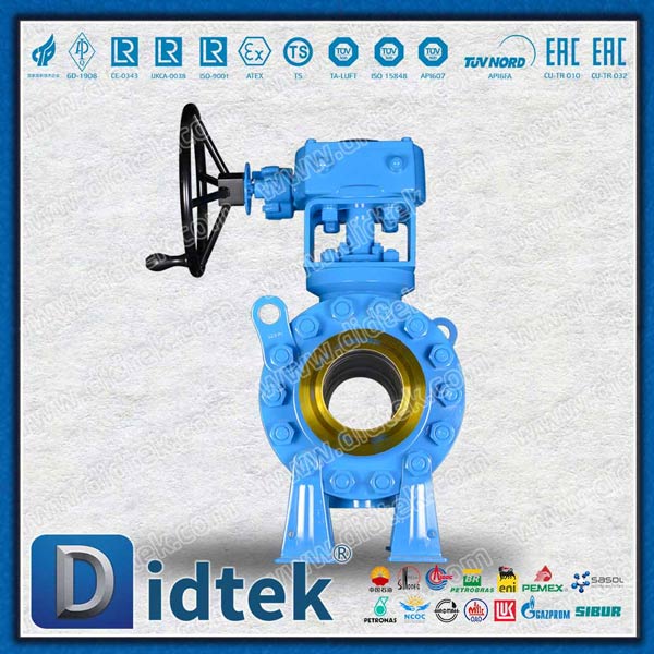 Gearbox Butt เชื่อม DN150 3PCS Metal Trunnion Ball Valve