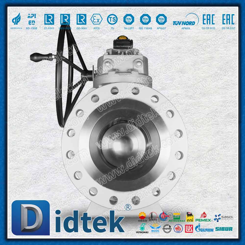 Elgiloy บอลวาล์ว Trunnion ซีลปาก PTFE ที่เติมพลังด้วยสปริง 