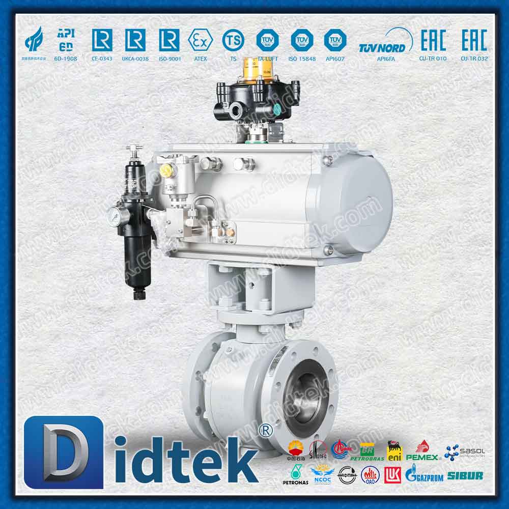 LF2 เหล็กกล้าคาร์บอนอุณหภูมิต่ำนิวเมติกบอลวาล์ว Trunnion แบบเต็มพอร์ต