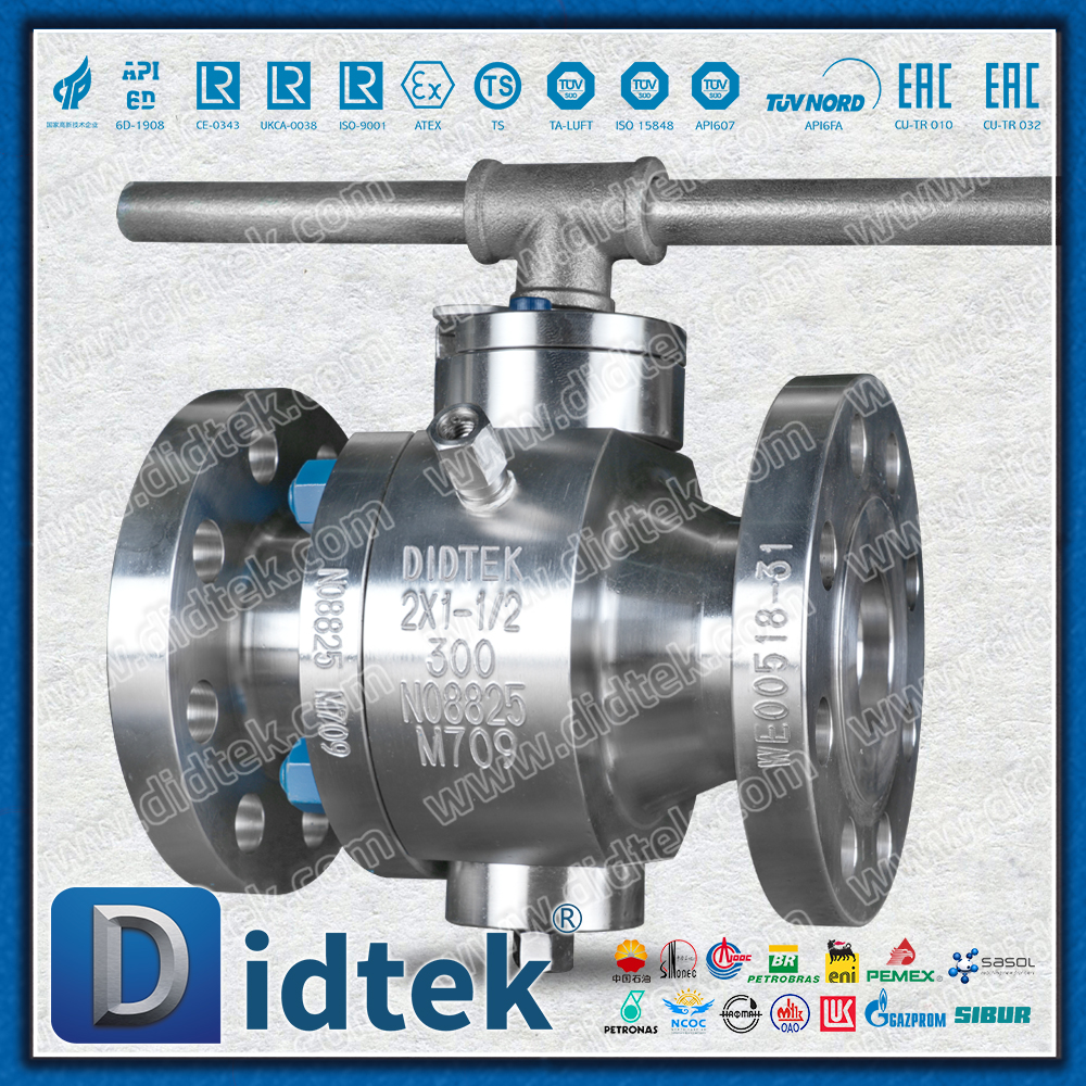 Didtek บอลวาล์ว Trunnion โลหะผสมพิเศษแบบปากสองทิศทาง Necking Necking 825