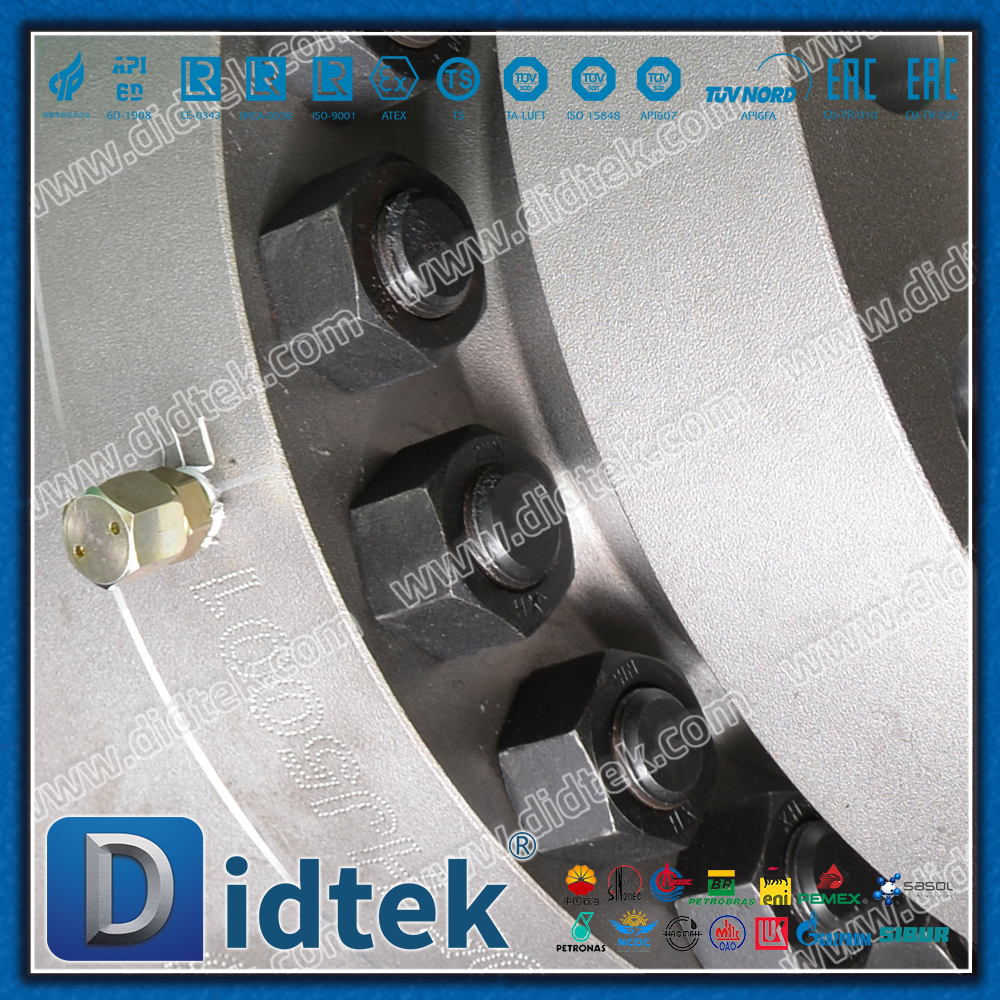  Didtek Flange Full Bore แรงดันสูงฟอร์จเหล็ก A105 Trunnion Mounted Ball Valve 