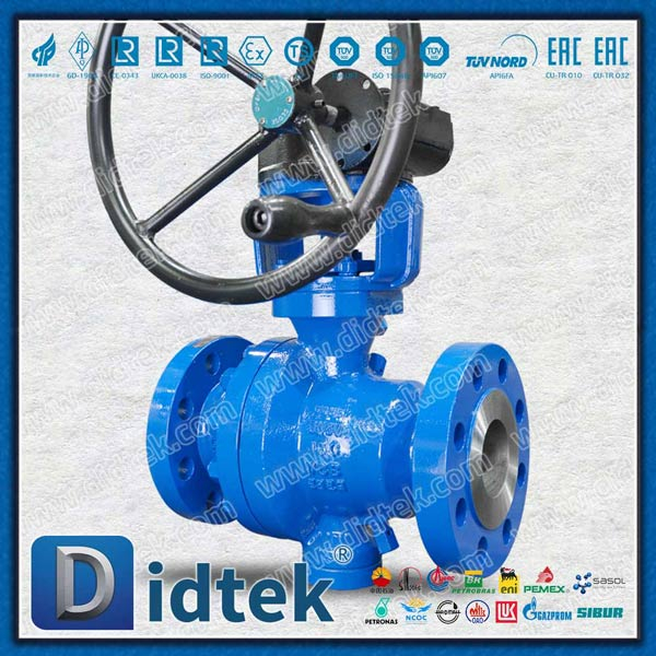 เหล็กกล้าคาร์บอน DN80 ลดบอลวาล์วที่ติดตั้ง Trunnion