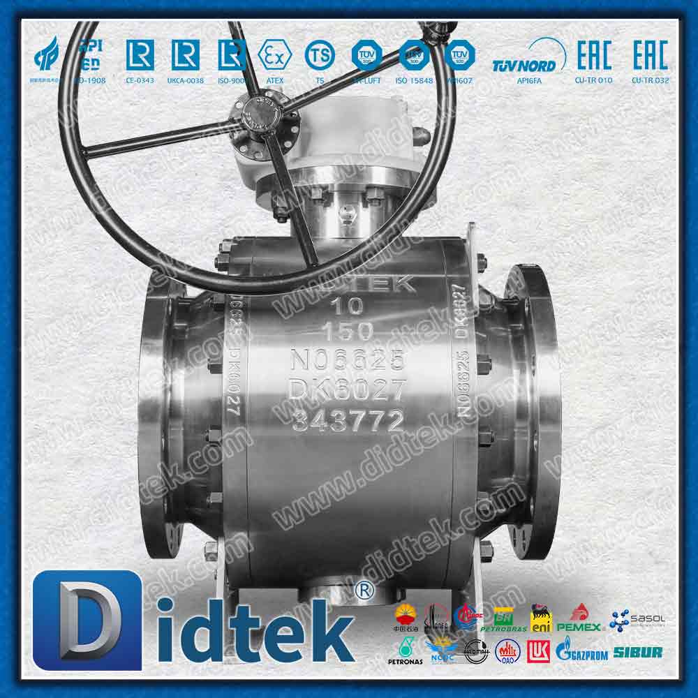 Inconel Alloy625 ลิปซีล Elgiloy Trunnion บอลวาล์ว