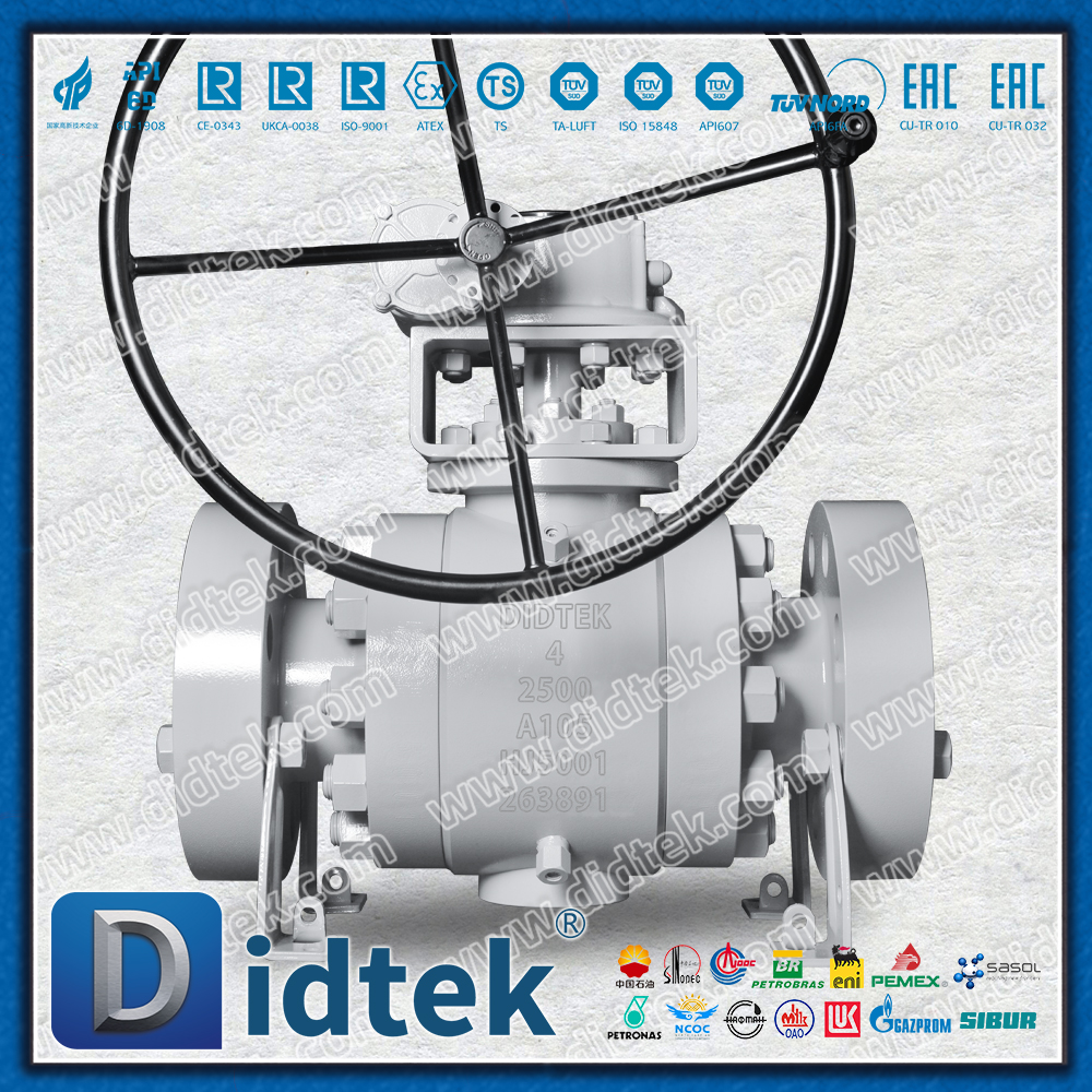 RTJ 2500LB แรงดันสูง PEEK ซีลบอลวาล์ว Trunnion เหล็กหลอม