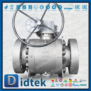  Didtek Flange Full Bore แรงดันสูงฟอร์จเหล็ก A105 Trunnion Mounted Ball Valve 