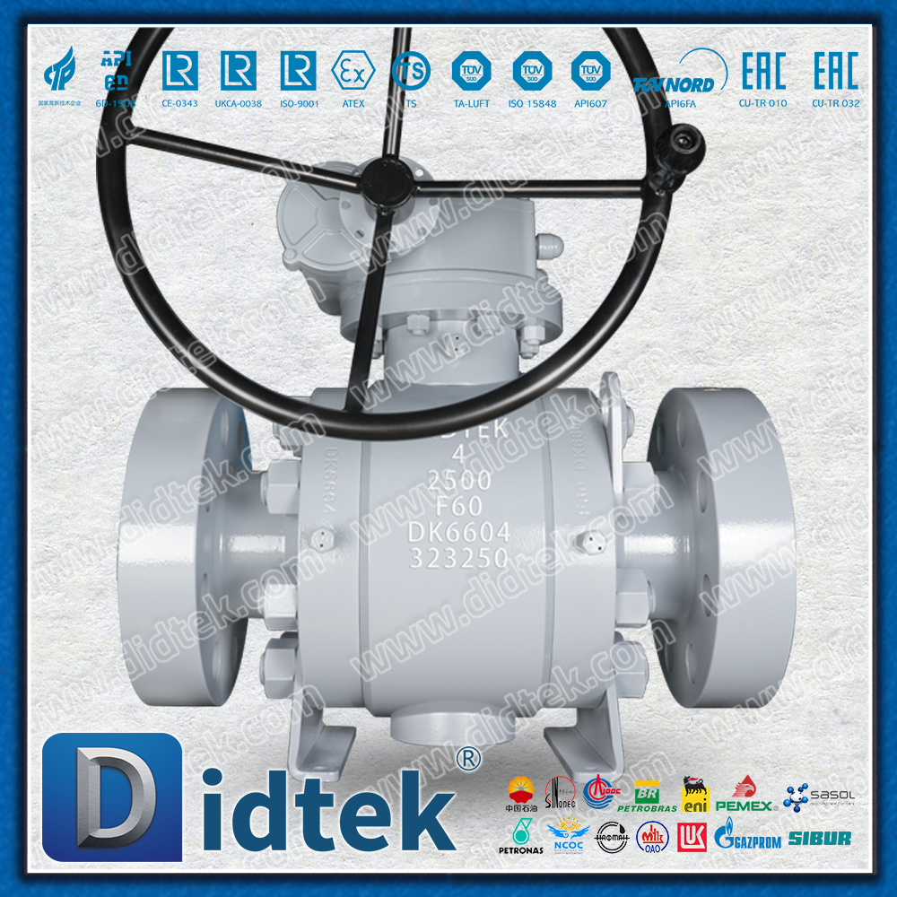 F51 ตัดโลหะเป็นโลหะ F60 Trunnion บอลวาล์วซีลแข็ง
