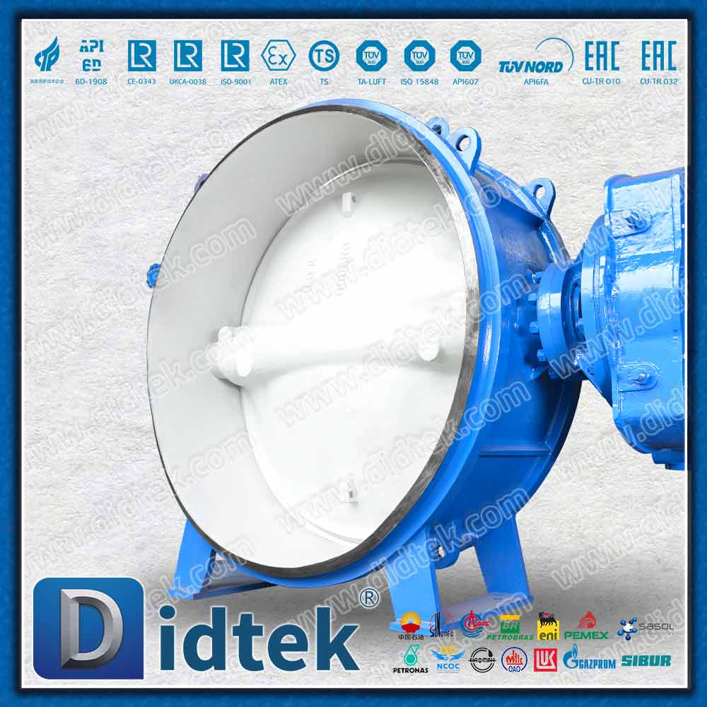 DN2000 ขนาดใหญ่ DIN Wafer Triple Offset บัตเตอร์ฟลายวาล์ว