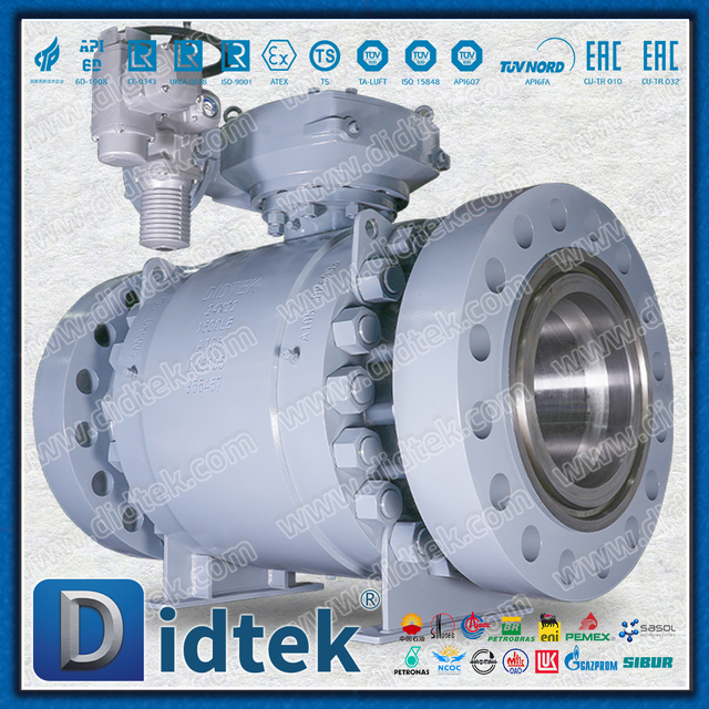 Trunnion วิศวกรรมทางทะเล ESD ติดตั้งบอลวาล์วไฟฟ้า Auma สำหรับก๊าซแรงดันสูง