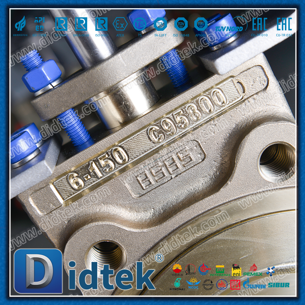 อลูมิเนียมบรอนซ์ประสิทธิภาพสูง ASTM B 148 API609 Monel Trim Butterfly Valves